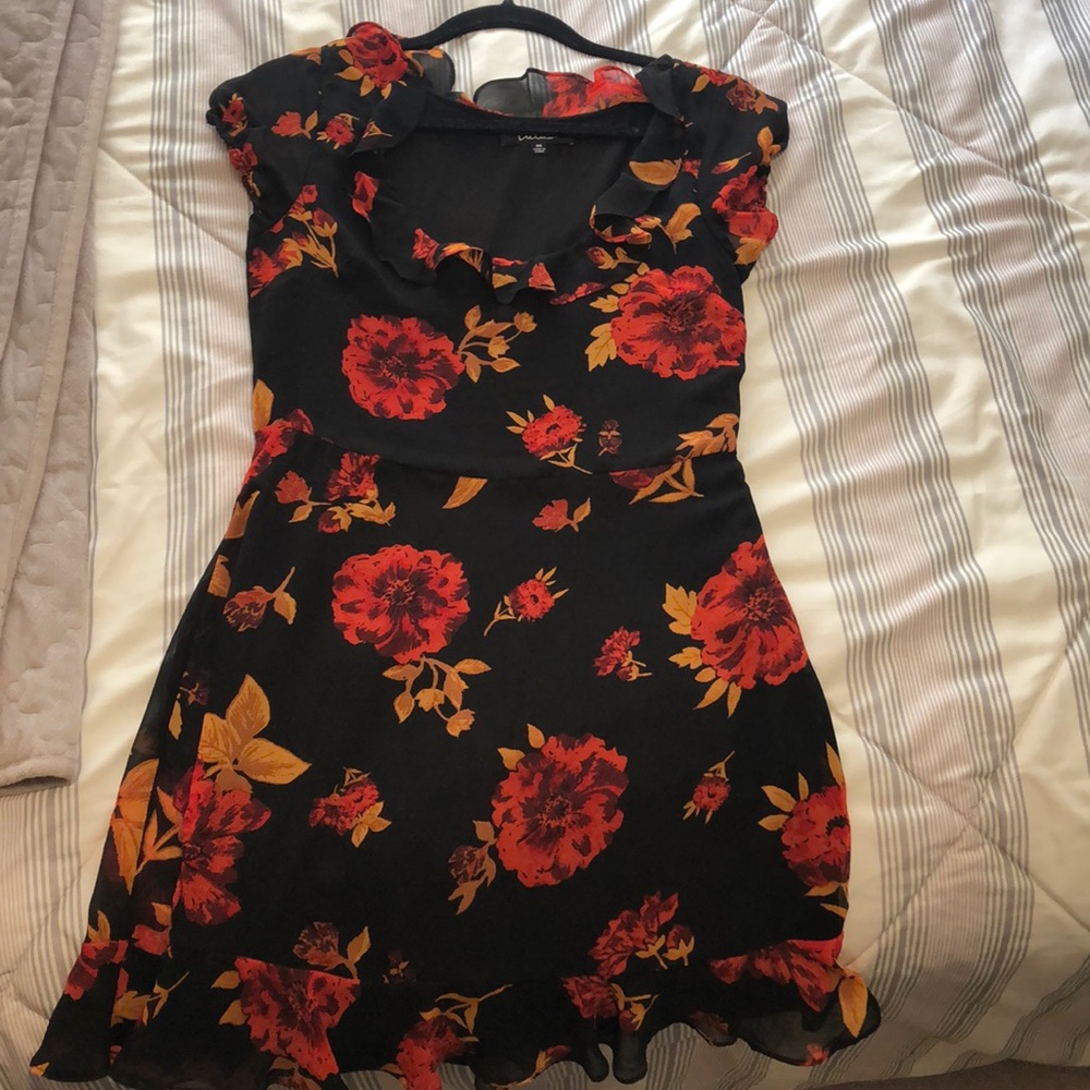 Lulus mini floral black sundress